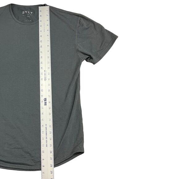 Bylt Shirt Mens M Drop Cut S/s Lux Grey Premium Gym Performance Stretch Workout - Picture 2 of 9